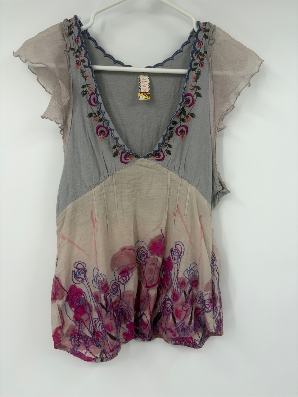 Vintage Free People Boho Sleeveless Top Size 2